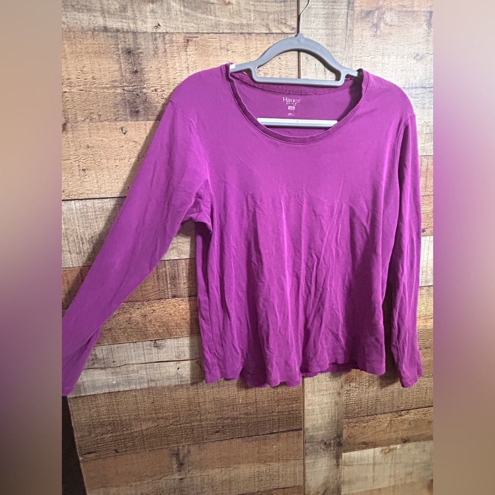 Hanes Rich Purple Crew Neck Tee